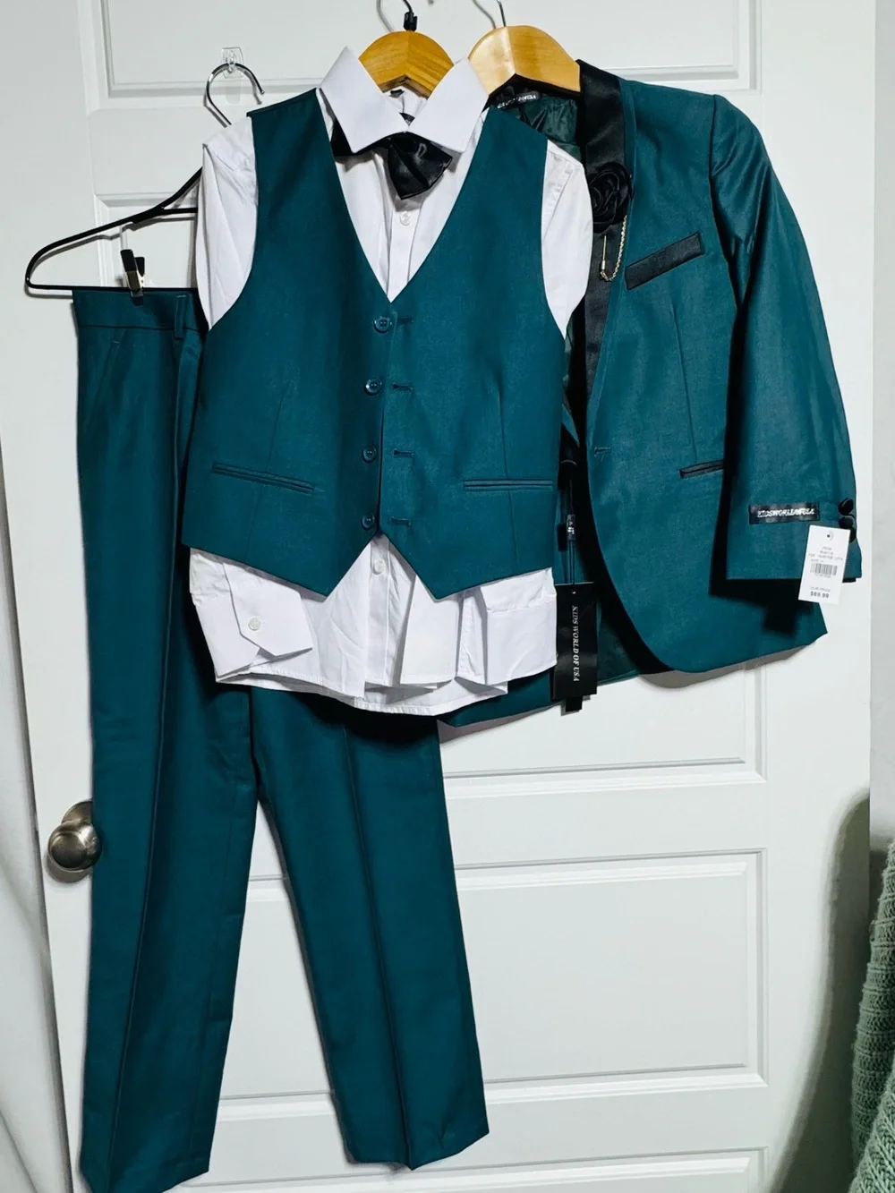 NWT Kids World of USA Boys Hunter Green Four Piece Formal Suit Size 10